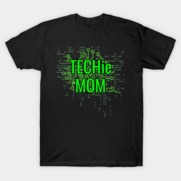 TECHie MOM Digital Green circuit T-Shirt by FutureImaging